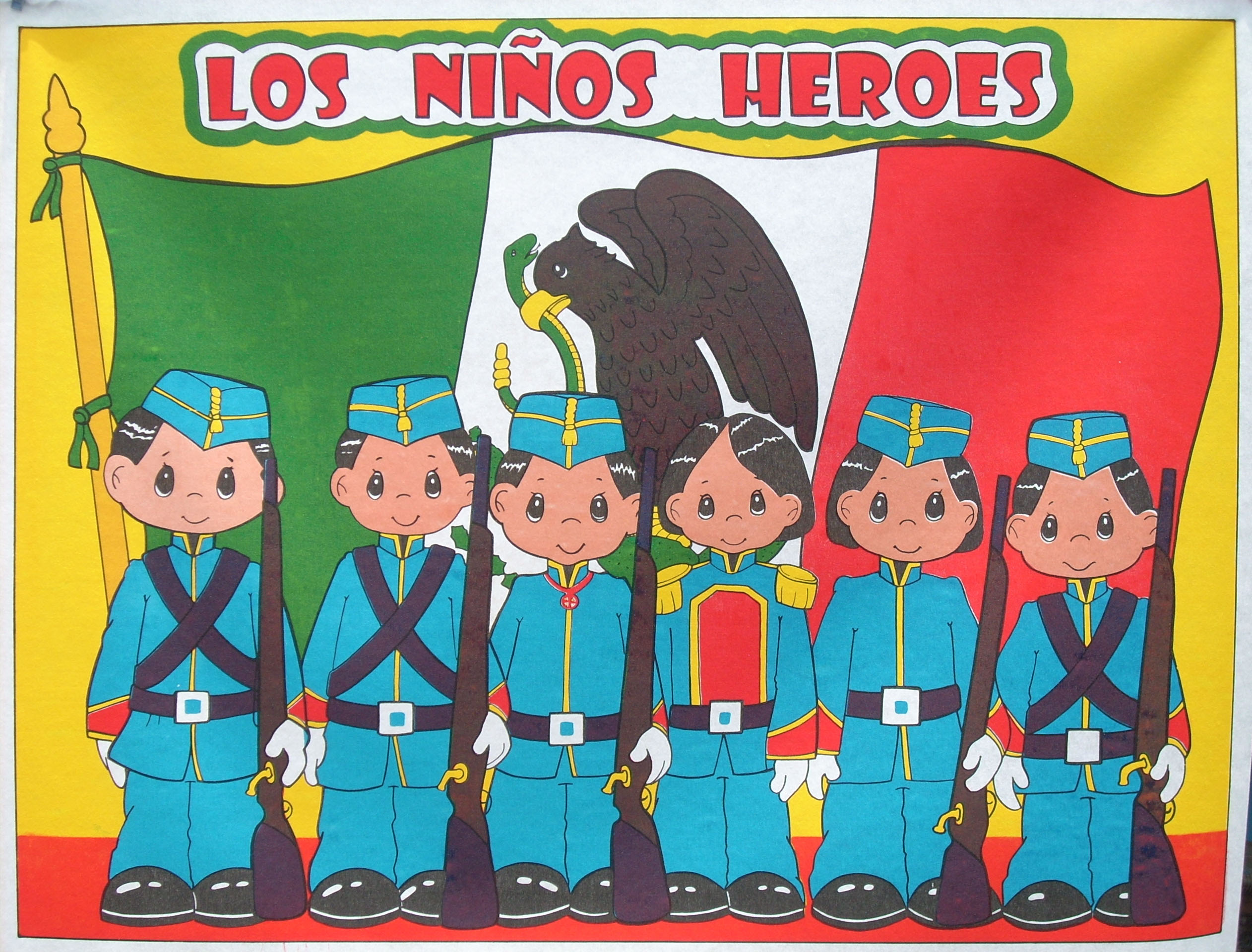231 *Mural Niños Héroes Infantil* Modelo #1(125 x 125 cm.) – Mayoreo  Didáctico