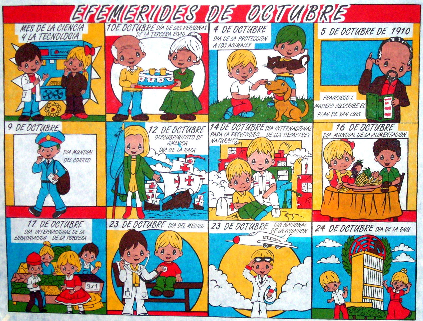 232 *Mural Efemérides de Octubre Modelo #4* (125x125cm.) – Mayoreo Didáctico 232 *Mural Efemérides de Octubre Modelo #4* (125x125cm.) – Mayoreo Didáctico