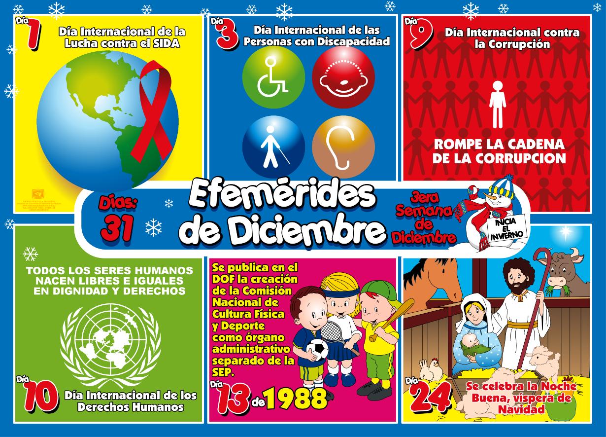 MD0282 *Efemérides de Diciembre e/Cartulina* (60×45 cm.) – Mayoreo Didáctico MD0282 *Efemérides de Diciembre e/Cartulina* (60×45 cm.) – Mayoreo Didáctico
