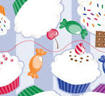 7301 *Bordette Impreso CUPCAKES/PASTELITOS* (2.70x6.35 cm.)