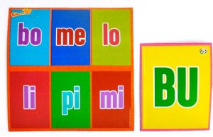 0824 *Lotería Didáctica Sílabas Preescolar 1* 9 Tableros Grandes (20x20cm.)