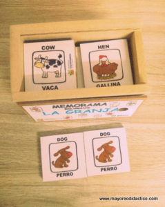 0022 *ANIMALES DE LA GRANJA Memorama d/Madera* (14.5x8 cm.) 20 Pcs. - Imagen 2