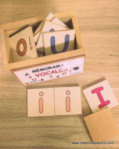 0030 *VOCALES Memorama d/Madera* (14.5x8 cm.) 20 Piezas. - Imagen 2