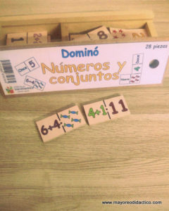 0016 *Dominó d/Madera Números y Conjuntos* (22x8cm.) 28 Piezas. - Imagen 2