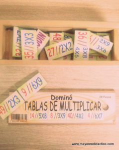 819 *Dominó d/Madera Tablas de Multiplicar* (22x8cm.) 28 Piezas. - Imagen 2