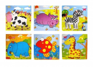 3120 *Rompecabezas d/Madera 9 Piezas* (15 x 15 cm.) 24 Diferentes.