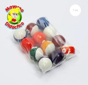PCF-12  *PAQUETE c/12 Pelotas de Esponja MEDIANAS* (6 cm.) BILLAR