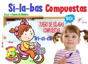 0056 *Juego de Sílabas e/Madera COMPUESTAS* (23x13.5 cm.) 90 Piezas. - Imagen 2