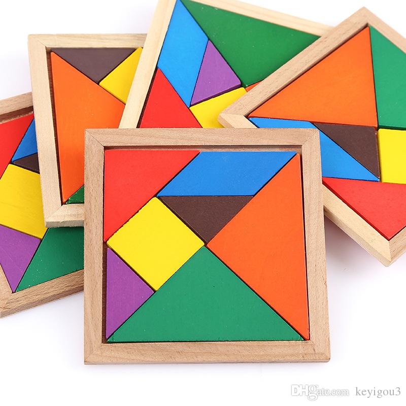 3103 *Tangram d/Madera Grande* (16cm.) Mayoreo Didáctico