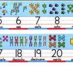 FON1002 *Los Números* Decorado Impreso e/Cartulina. (8 Figuras +Títulos e/Español e Inglés)