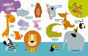 4334 *El Mundo de las Palabras Libro d/Cartón* (16×20 cm.) 40 Pág. Español/Inglés. - Imagen 2