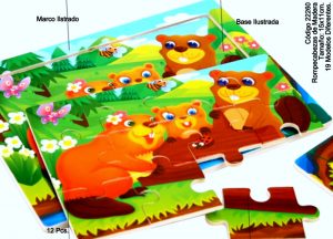 2260 *Rompecabezas Base Ilustrada de 12 Pcs. (15x15cm.) 19 Diferentes. - Imagen 2