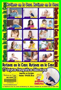 MD0590 *Rutinas en Casa ESPAÑOL/INGLES* (14x9 cm.) 17 Tarjetas Fotográficas GRANDES. - Imagen 11