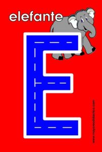 MD593 *Vocales e/Español MAYÚSCULAS* (14x9 cm.) 5 Tarjetas GRANDES. - Imagen 2