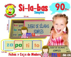 0056 *Juego de Sílabas e/Madera* (23x13.5 cm.) 90 Piezas. - Imagen 2