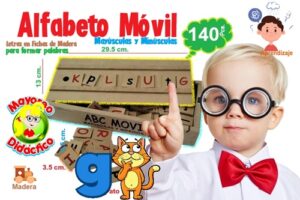 0070 *ABC Alfabeto Móvil d/Madera* (29.5x12.50cm.) 140 Pcs. - Imagen 2
