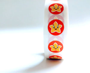 0351 *Rollo d/500 Stickers ESTRELLITA SONRISAS* (19 mm.) - Imagen 2