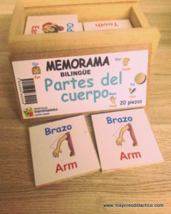 0029 *PARTES DEL CUERPO HUMANO Memorama d/Madera* (14.5x8 cm.) 20 Piezas. - Imagen 2