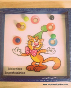 0075 *Gato Malabarista Juego de Canicas* (21x21 cm.) - Imagen 2