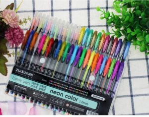 1066 *Super Set de Plumas d/Gel Neón* (48 Pcs.)