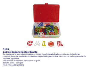 3185 *Letras Enganchables Braille* (6 cm.) 90 Pcs.