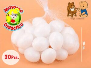 7006 *Huevos Plásticos BLANCOS* (6 cm.) 20 Pcs. - Imagen 3