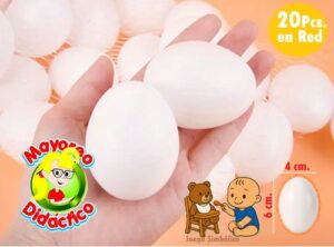 7006 *Huevos Plásticos BLANCOS* (6 cm.) 20 Pcs. - Imagen 2