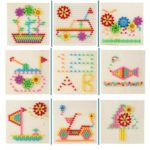 4814 *Tablero de Madera 3 en 1* (28x26 cm.) Geoplano+Pijas+Engranes. - Imagen 7