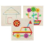 4814 *Tablero de Madera 3 en 1* (28x26 cm.) Geoplano+Pijas+Engranes. - Imagen 8