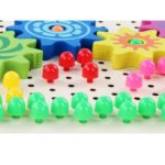 4814 *Tablero de Madera 3 en 1* (28x26 cm.) Geoplano+Pijas+Engranes. - Imagen 4