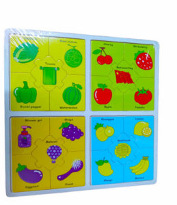 4864 *Rompecabezas d/Madera 4 en 1, Los Colores* (30x30 cm.) 4 Rompecabezas d/5 Pcs.