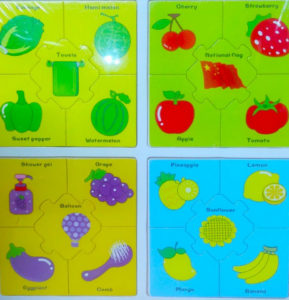 4864 *Rompecabezas d/Madera 4 en 1, Los Colores* (30x30 cm.) 4 Rompecabezas d/5 Pcs. - Imagen 2