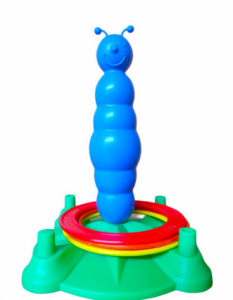 0062 *Aros d/Ensarte c/1 Base Gusano* (17x23 cm) 3 Aros+1 Base.