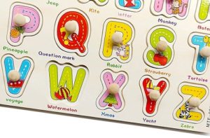 4944 *Rompecabezas c/PIJAS DE MADERA - ABC ESCRITURA y Asociación* (30x22.5 cm.) - Imagen 2