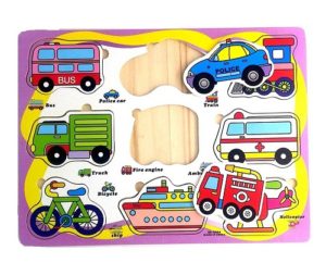 4974 *Rompecabezas d/Madera con Resaque TRANSPORTES* (30x22.5 cm.)