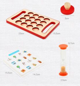 5134 *Memorama de Madera c/Pijas* (24.5x16 cm.) 10 Tableros+Reloj de Arena+16 Pijas. - Imagen 3