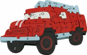 5573 *Rompecabezas de Madera Gruesa Silueta de Camión Rojo* (27x20 cm.) - Imagen 2