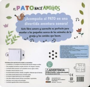 5804 *El Pato hace Amigos Libro d/Cartón c/5 Sonidos* (23.5x23 cm.) 10 Pág. - Imagen 3