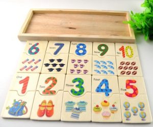 1104 *Números al 10 Relacionados* (21x9 cm.) 20 Fichas+Caja d/Madera.