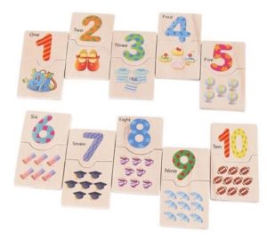 1104 *Números al 10 Relacionados* (21x9 cm.) 20 Fichas+Caja d/Madera. - Imagen 4