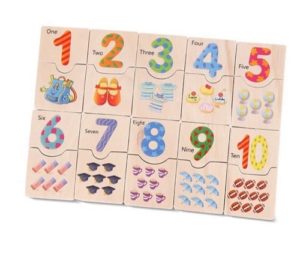 1104 *Números al 10 Relacionados* (21x9 cm.) 20 Fichas+Caja d/Madera. - Imagen 5