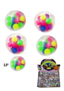 0410-12 *Caja c/12 Pelotas Transparentes Bolitas de Colores* (6 cm.) - Imagen 3