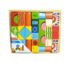 0426 *Blocks d/Construcción Impresos en Madera Gruesa* (23.5x 20x 4 cm.) 38 Pcs.