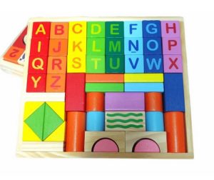 0047A *Building Block-Blocks d/Madera Impresos ABC* (26x23.5 cm.) 52 Pcs. 2 Sets Diferentes. - Imagen 3
