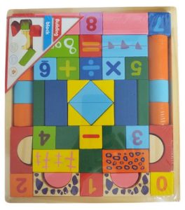 0047-N *Building Block-Blocks d/Madera Impresos Números* (26x23.5 cm.) 52 Pcs. 2 Sets Diferentes. - Imagen 4