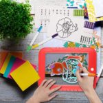 0496 Magic Pad (25.5x19.5 cm.) 3 Plumones Dobles+Borrador+Base Negra+30 Plantillas d/Ejercicios+Instructivo - Imagen 4