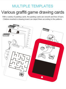 0496 Magic Pad (25.5x19.5 cm.) 3 Plumones Dobles+Borrador+Base Negra+30 Plantillas d/Ejercicios+Instructivo - Imagen 7