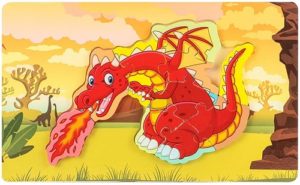 0456 *Rompecabezas d/Piezas GRUESAS Dinosaurio* (30x18 cm.) 6 Diferentes. - Imagen 5