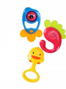 6484 *Sonajas Baby Rattles* (17x22 cm.) 3 Pcs.