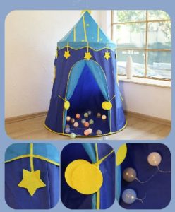 0458 *CASTILLO ARMABLE ESTRELLITAS* (110x150 cm.) Rosa o Azul. - Imagen 5